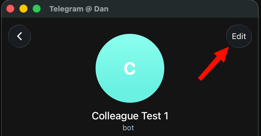 Open the bot edit screen.