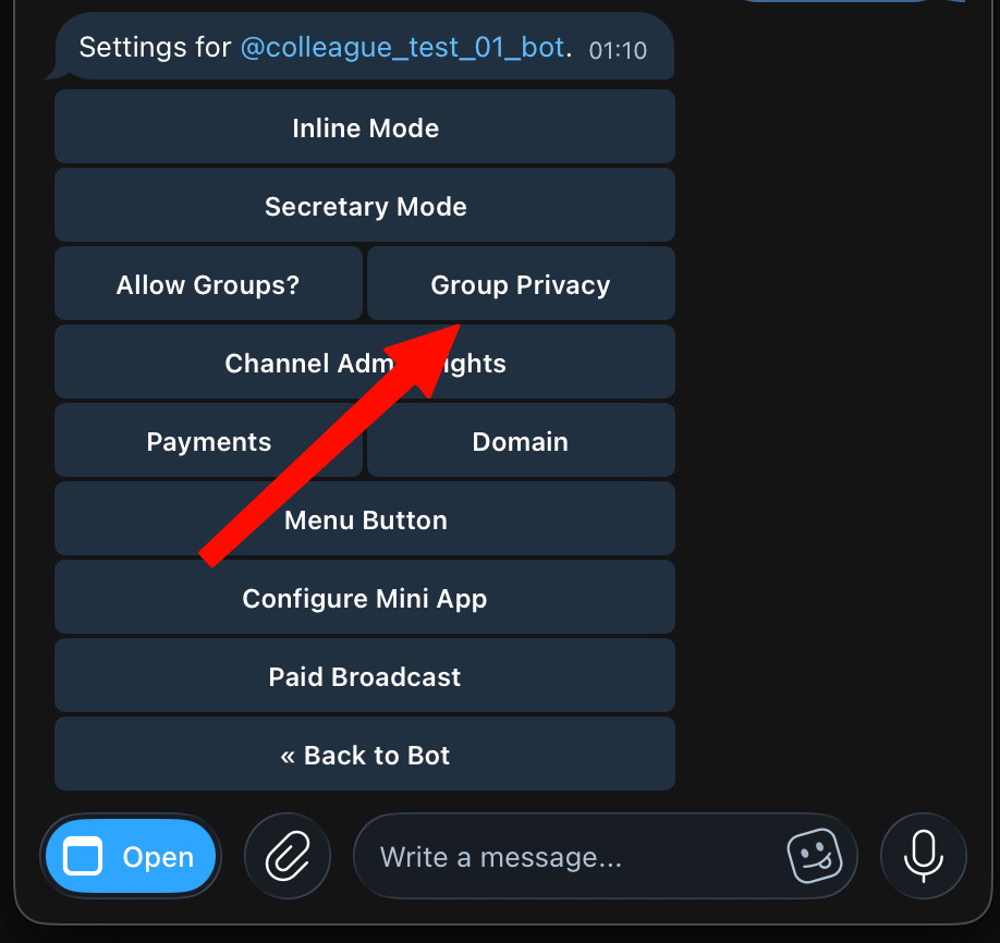Choose Group Privacy.